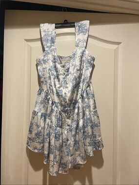 American Threads Blue and White Floral Dress